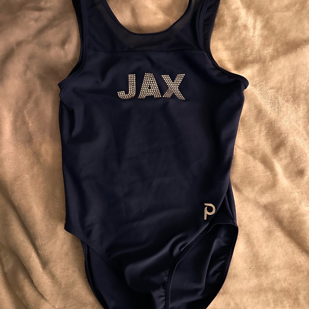 Navy blue gymnastics leotard